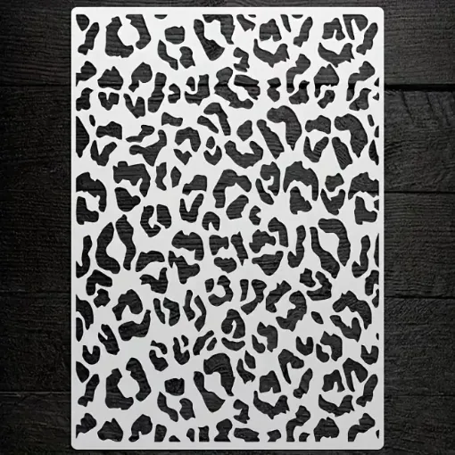 stencil plantilla reutilizable pet 30x21cms modelo animal print leopardo por unidad 0