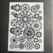 stencil plantilla reutilizable pet 30x21cms modelo relojes engranajes por unidad 0