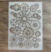 stencil plantilla reutilizable pet 30x21cms modelo relojes engranajes por unidad 1