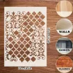 stencil plantilla reutilizable pet 30x21cms modelo patron floral abstracto por unidad 1