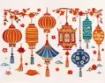 stencil plantilla reutilizable pet 30x21cms modelo farols chinos 0