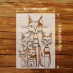 stencil plantilla reutilizable pet 30x21cms modelo gatos 1