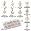 set 10 dijes colgantes metal enchapado 13 20mms color dorado claro strass x10 modelos 1