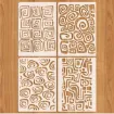stencil plantilla reutilizable pet 30x21cms modelo geometrico espirales varios motivos por unidad 0