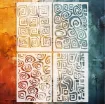 stencil plantilla reutilizable pet 30x21cms modelo geometrico espirales varios motivos por unidad 2