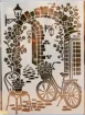 stencil plantilla reutilizable pet 30x21cms modelo escena europea parisina bicicleta 0
