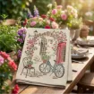 stencil plantilla reutilizable pet 30x21cms modelo escena europea parisina bicicleta 1