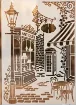 stencil plantilla reutilizable pet 30x21cms modelo escena europea parisina farol 0