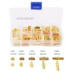 set 100 cierre cocodrilo cinta 5 medidas diferentes 8 20mms color dorado 1