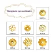calotas capuchones hierro set x770 unidades aprox 7 formas color dorado caja plastica 2