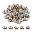 separadores metal cuentas espaciadoras 8mms x50 unidades colro plata strass multicolor 0