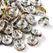 separadores metal cuentas espaciadoras 8mms x50 unidades colro plata strass multicolor 1