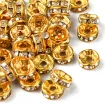 separadores metal cuentas espaciadoras 8mms x50 unidades color dorado strass cristal 1