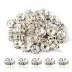 separadores metal cuentas espaciadoras 8mms x50 unidades colro plata strass cristal 0