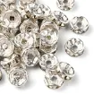separadores metal cuentas espaciadoras 8mms x50 unidades colro plata strass cristal 1