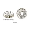separadores metal cuentas espaciadoras 8mms x50 unidades colro plata strass cristal 2