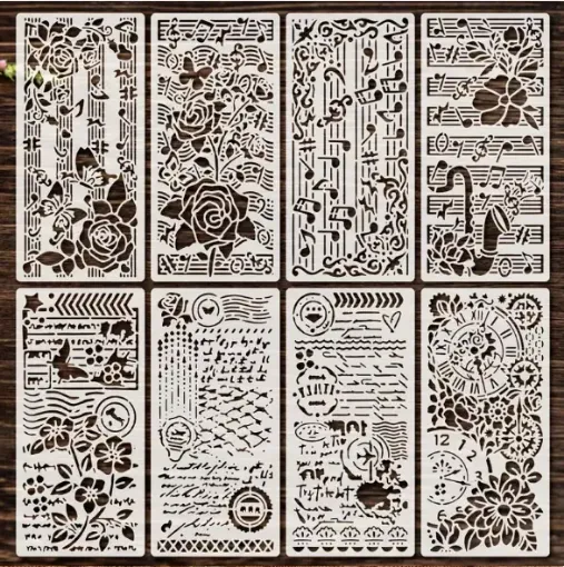 stencil plantilla 25x12cms modelos vintage 8 motivos diferentes eleccion por unidad 0