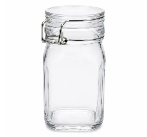 frasco vidrio tapa hermetica 200ml medida 6x11 5cms 0