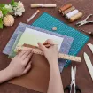set 4 bases diferentes para corte estampado incluye tapete fieltro 20x30cms placa poliuretano 2