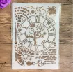 stencil plantilla reutilizable pet 30x21cms modelo time machine reloj vintage 1
