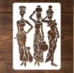 stencil plantilla reutilizable pet 30x21cms modelo tribal africanas 0