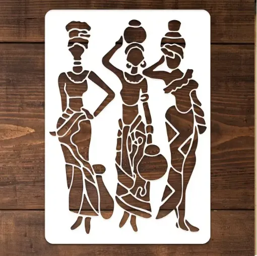 stencil plantilla reutilizable pet 30x21cms modelo tribal africanas 0
