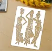 stencil plantilla reutilizable pet 30x21cms modelo tribal africanas 2