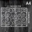 stencil plantilla reutilizable pet 30x21cms modelo floral japones 1