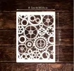 stencil plantilla reutilizable pet 28x21cms modelo engranajes steampunk 1