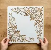 stencil plantilla reutilizable 20x20cms modelo esquineros barroco 0