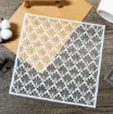 stencil plantilla reutilizable 20x20cms modelo patron floral japones 1
