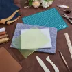 set 4 bases diferentes para corte estampado incluye tapete fieltro 20x30cms placa poliuretano 3