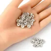 separadores metal cuentas espaciadoras 8mms x50 unidades colro plata strass cristal 3