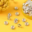 separadores metal cuentas espaciadoras 8mms x50 unidades colro plata strass cristal 4