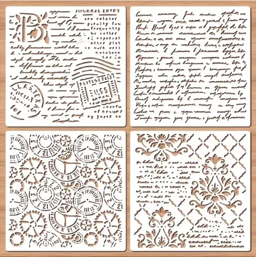 stencil plantilla 20x20cms modelo vintage 4 modelos diferentes por unidad 0