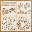 stencil plantilla reutilizable 20x20cms modelo notas musicales 4 modelos diferentes precio unitario 0