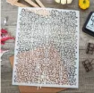 stencil plantilla reutilizable 25x20cms modelo biblioteca vintage 1
