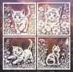 stencil plantilla reutilizable 20x20cms modelo gatos floral 4 modelos diferentes precio unitario 1