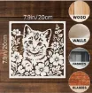 stencil plantilla reutilizable 20x20cms modelo gatos floral 4 modelos diferentes precio unitario 2