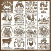 stencil plantilla reutilizable 20x20cms modelo carteles vintage 16 modelos diferentes precio unitario 0