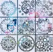 stencil plantilla reutilizable 20x20cms modelo relojes engranajes 9 modelos diferentes precio unitario 0