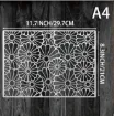 stencil plantilla reutilizable pet 30x21cms modelo flores margaritas 2
