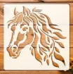 stencil plantilla reutilizable 15x15cms modelo cabeza caballo 0