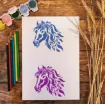 stencil plantilla reutilizable 15x15cms modelo cabeza caballo 2