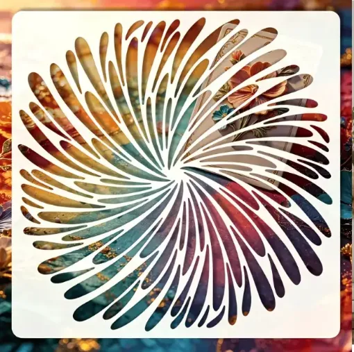 stencil plantilla reutilizable 15x15cms modelo espirales 0