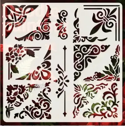 stencil plantilla reutilizable 15x15cms modelo abejas corazon love 0