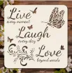 stencil plantilla reutilizable 15x15cms modelo cartel live laugh love 0