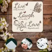 stencil plantilla reutilizable 15x15cms modelo cartel live laugh love 1