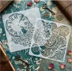 stencil plantilla reutilizable 20x20cms modelo relojes steampunk 3