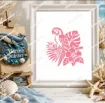 stencil plantilla reutilizable 15x15cms modelo loro tropical 2